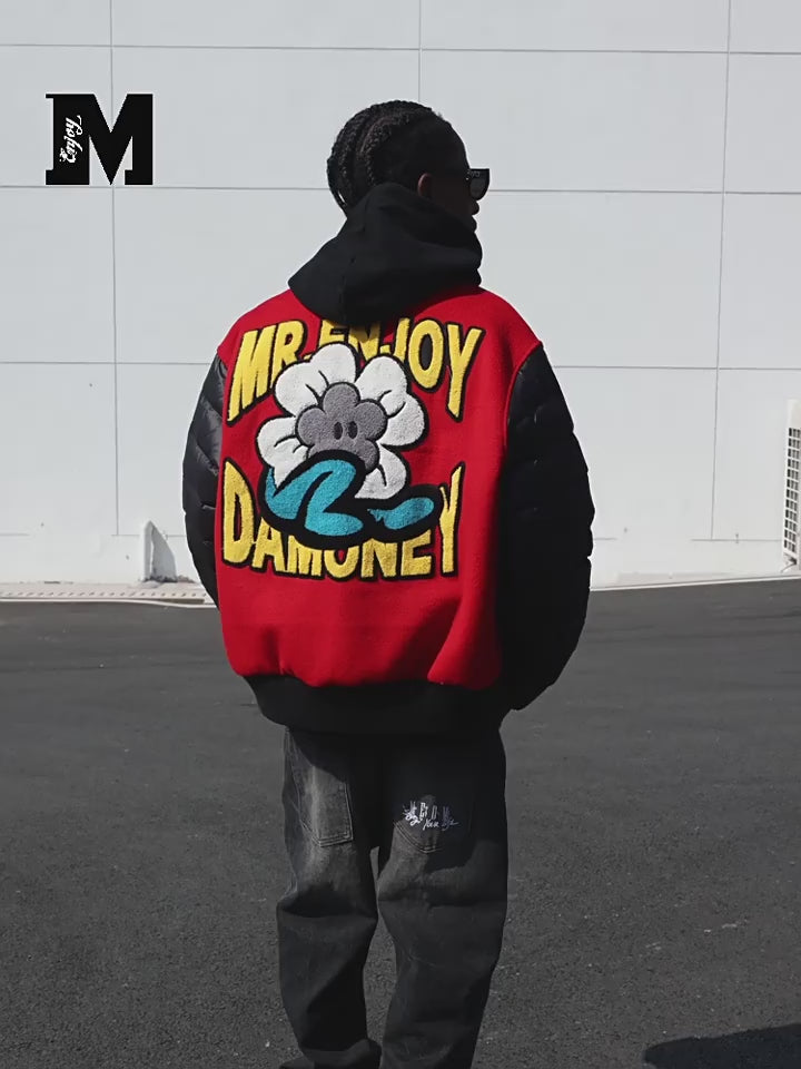 MEDM Small Flower Varsity Down Jacket