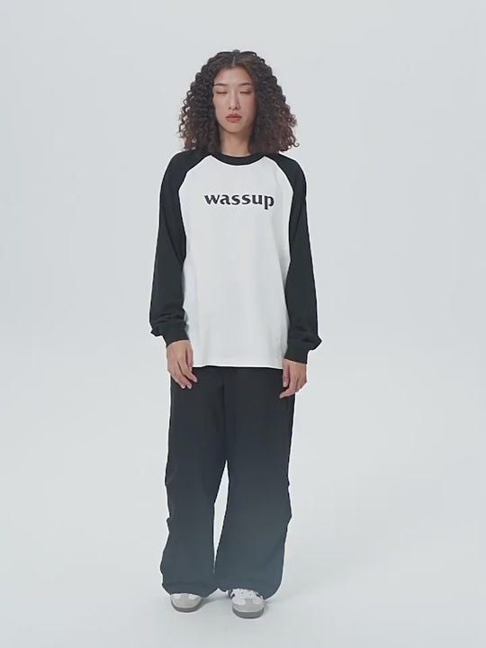 Wassup House Basic Logo Raglan Long Sleeved Tee