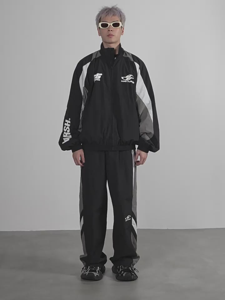 Harsh and Cruel Colorblocking Racer Adjustable Trousers