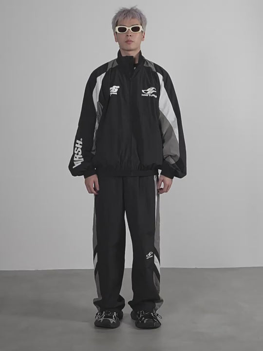 Harsh and Cruel Colorblocking Racer Adjustable Trousers