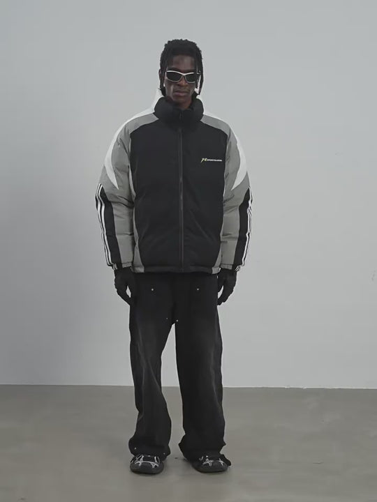 Harsh and Cruel Contrast Stitching Motor Down Jacket