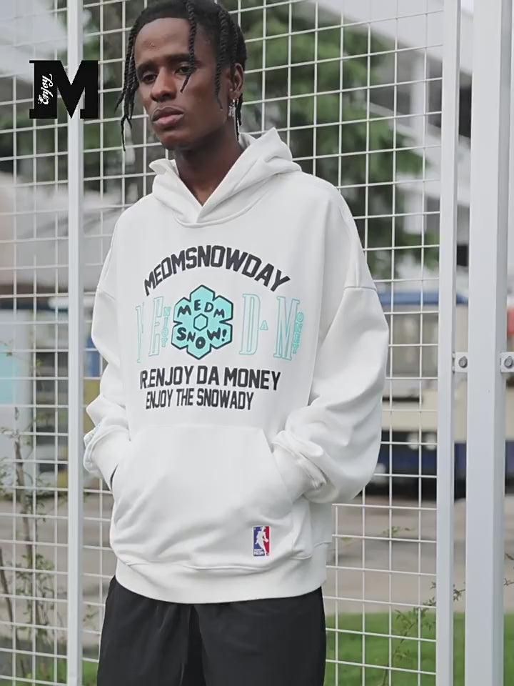MEDM Snow Logo Print Hoodie
