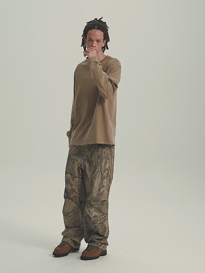 Wassup House Washed Faded Logo Long Sleeved Tee