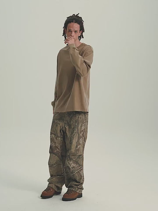 Wassup House Washed Faded Logo Long Sleeved Tee