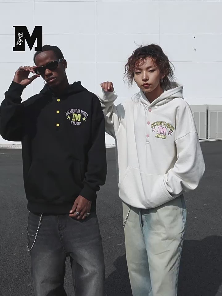 MEDM Buttons Embroidered Hoodie