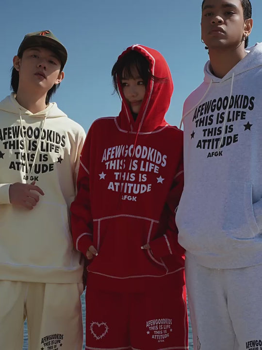 AFGK Stitch Line Embroidery Hoodie