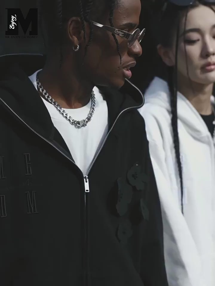 MEDM Felt Fabric Embroidered Hoodie