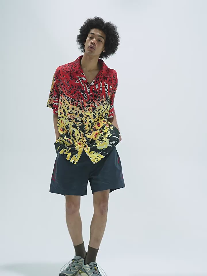 ANTIDOTE  Hawaiian Flower Short Sleeved Cuban Shirt