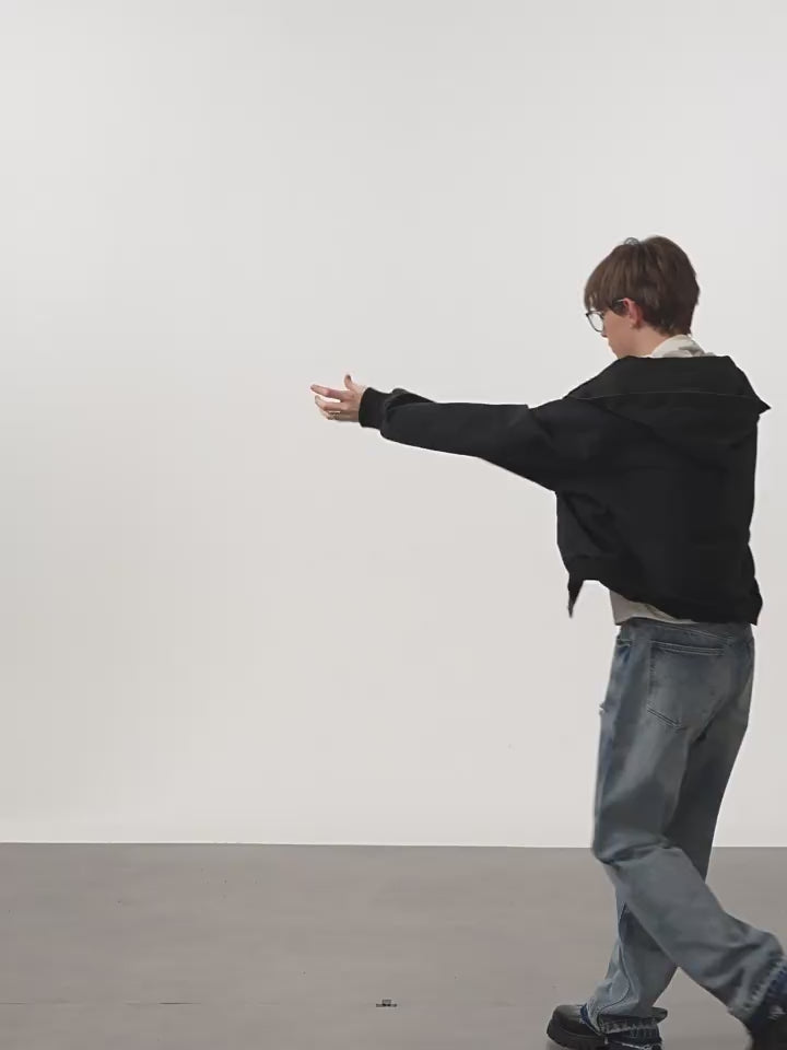 Harsh and Cruel Retro Pins Washed Hooded Jacket