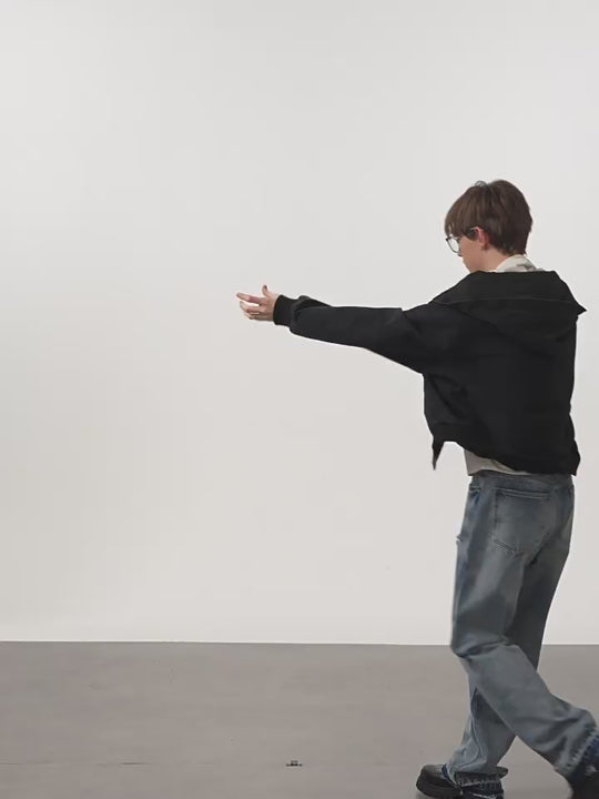 Harsh and Cruel Retro Pins Washed Hooded Jacket