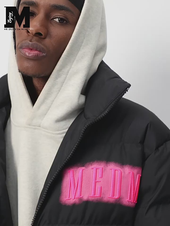 MEDM Neon Embroidery Short Down Jacket