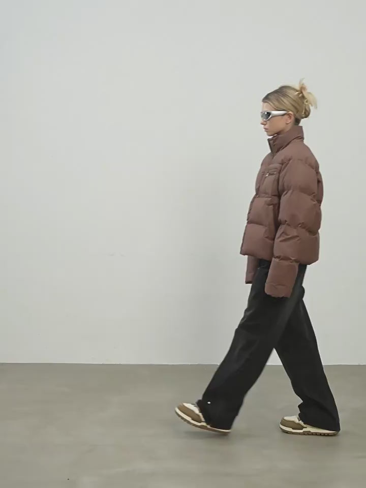 Harsh and Cruel Contrast Zipper Padded Down Jacket