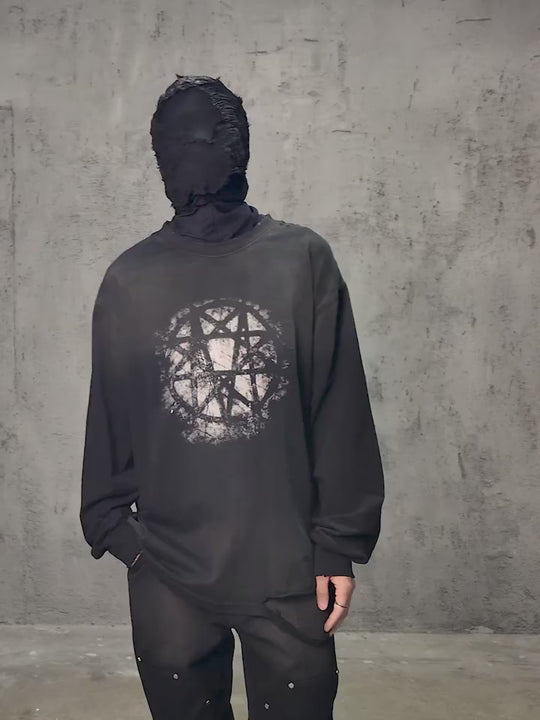 UNDERWATER Destruction Dark Printed Long Sleeve Tee