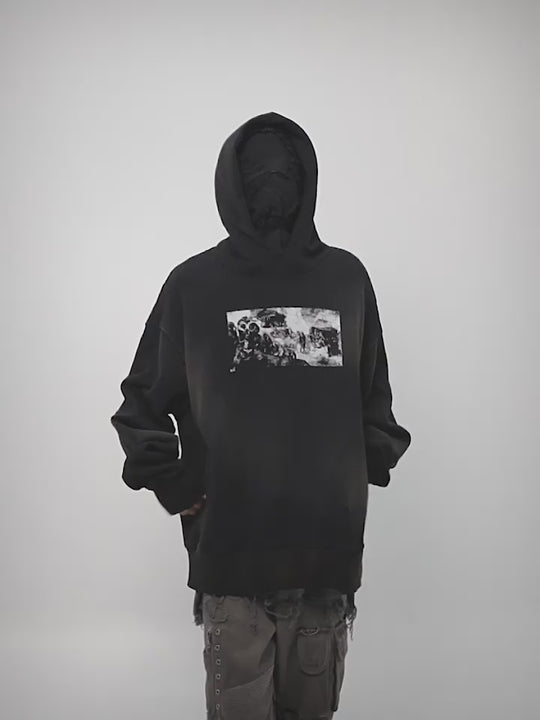 UNDERWATER The Deluge Printed Faded Hoodie