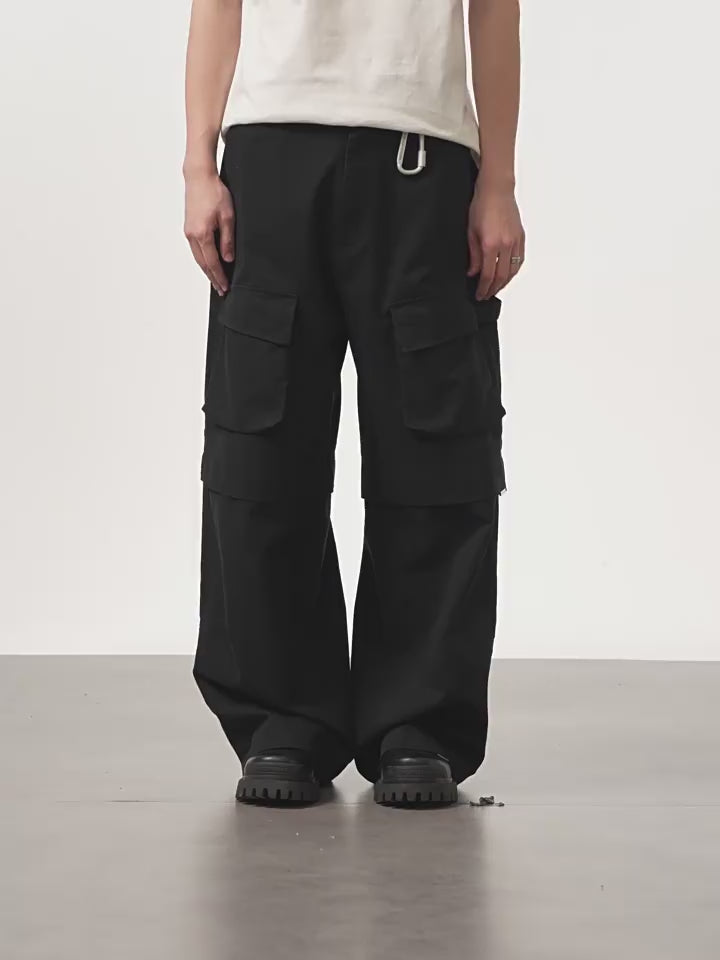 Harsh and Cruel Functional Pocket Pleated Cargo Trousers