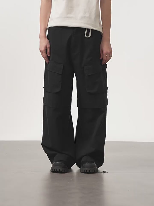 Harsh and Cruel Functional Pocket Pleated Cargo Trousers