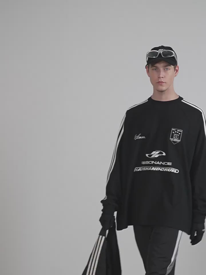 Harsh and Cruel Sport Splicing Embroidery Long Sleeve Tee