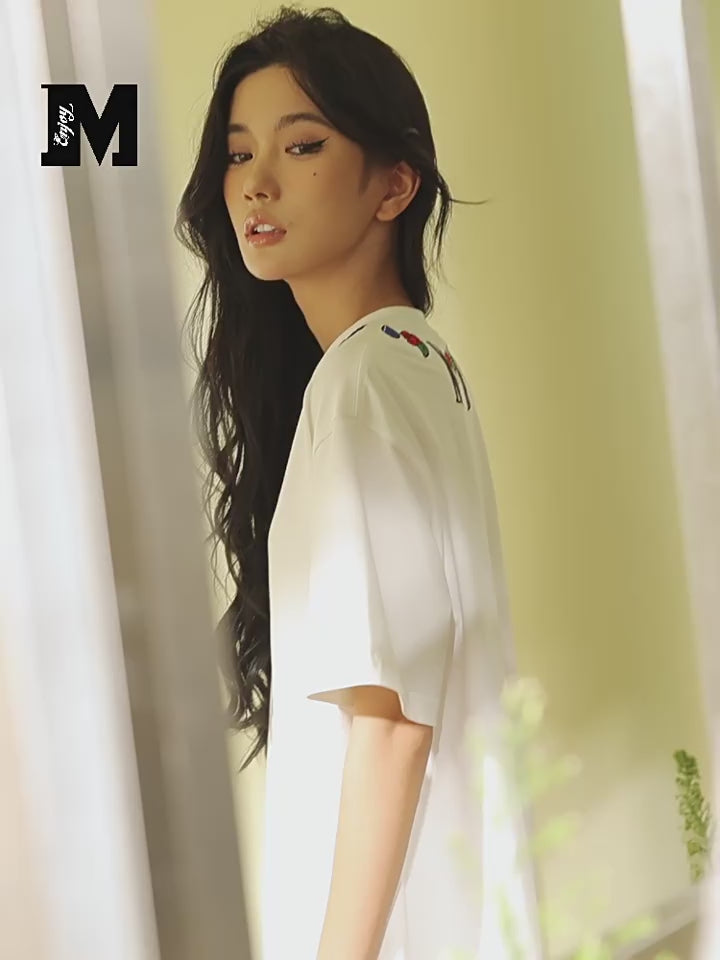 MEDM Embroidery Neck Logo Tee