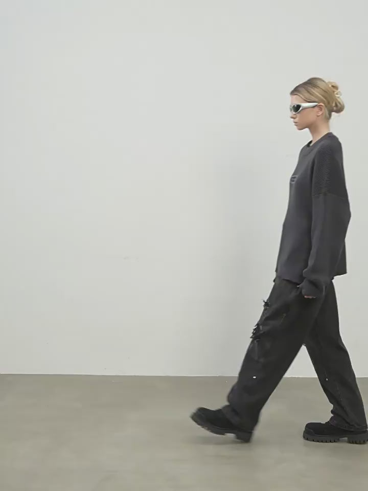 Harsh and Cruel Logo Crewneck Knit Sweater