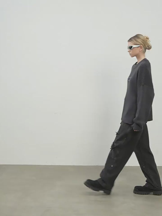 Harsh and Cruel Logo Crewneck Knit Sweater