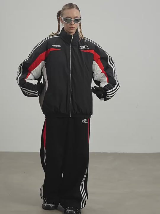 Harsh and Cruel Racing Striped Logo Trousers