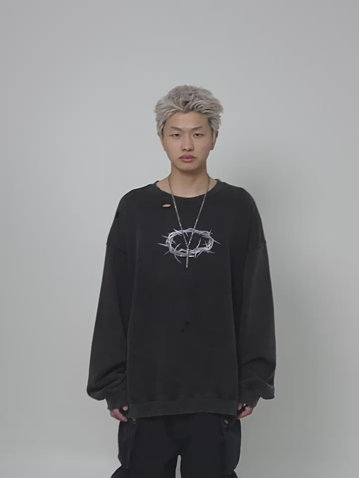 UNDERWATER Wormhole Destruction Thorns Printed Sweatshirt