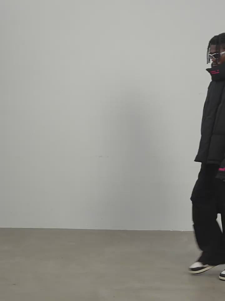 Harsh and Cruel Embroidered Logo Loose Sleeves Down Jacket