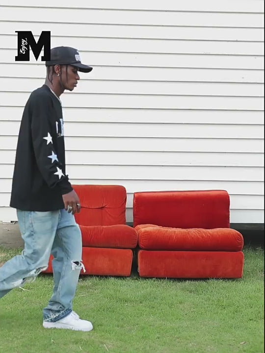 MEDM Star Embroidery Long Sleeved Tee