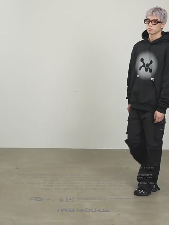 Harsh and Cruel Gradient Logo Print Hoodie