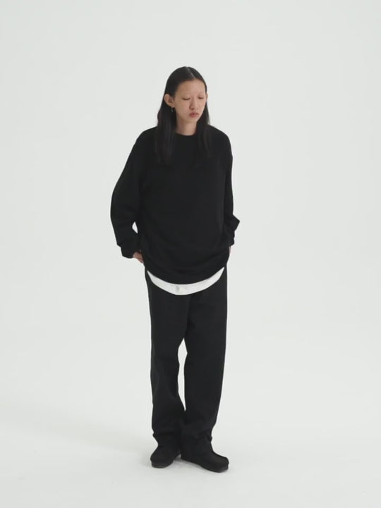 Wassup House Basic 3D Embossed Logo Long Sleeved Tee