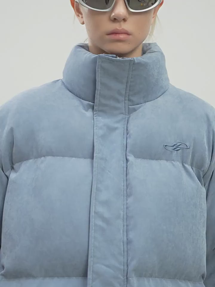 Harsh and Cruel Stand Up Collar Velvet Down Jacket