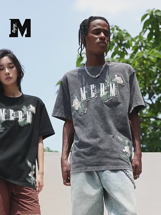 MEDM Patch Embroidered Rose Tee