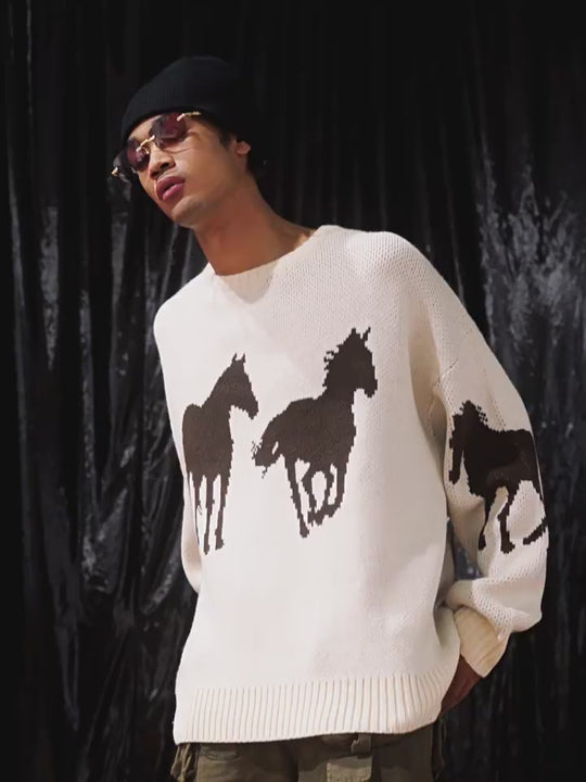 AFGK Dark Horse Jacquard Knit Sweater
