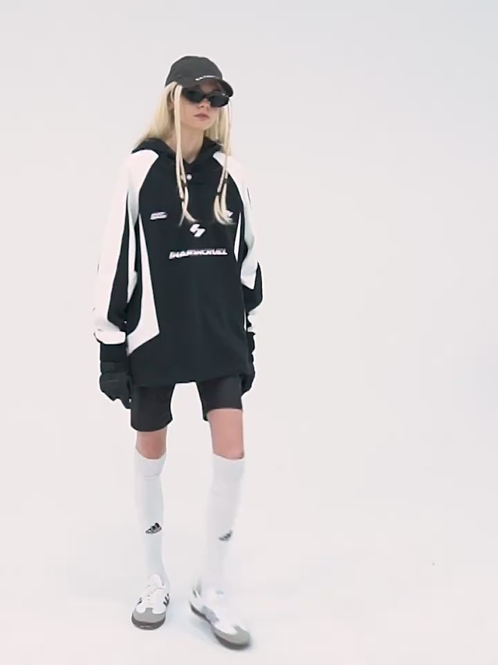 Harsh and Cruel Retro Loose Stitching Logo Hoodie