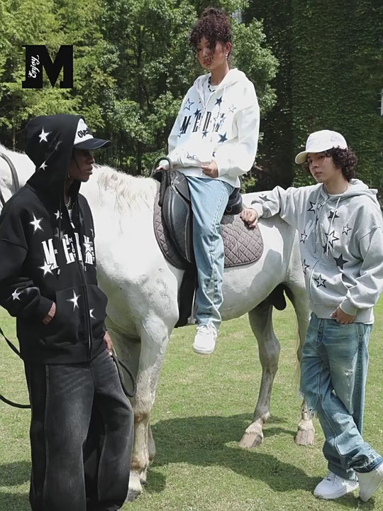 MEDM Pentagram Star Zipper Hoodie