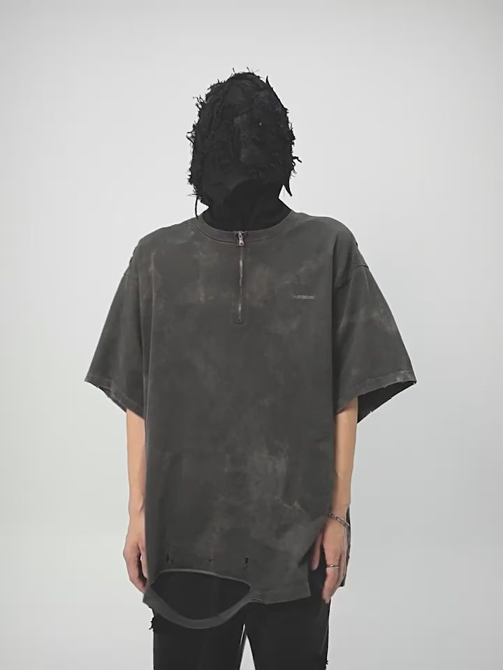 UNDERWATER Destruction Cross Deconstruction Zipper Tee Black