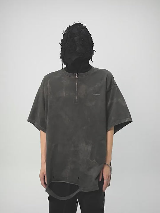 UNDERWATER Destruction Cross Deconstruction Zipper Tee Black