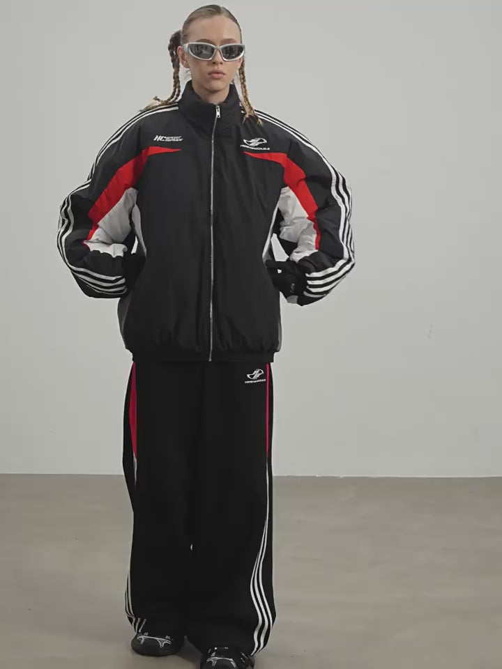 Harsh and Cruel Racing Striped Logo Jacket