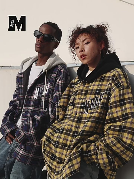 MEDM Plaid Hooded Jacket