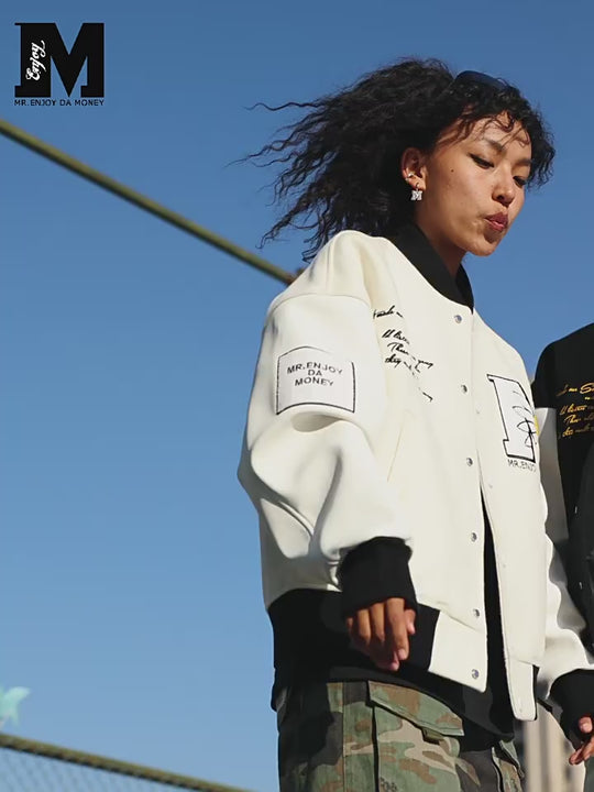 MEDM Little Daisy Embroidery Baseball Jacket