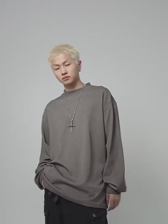 UNDERWATER Crucifix Cross Printed Long Sleeve Tee