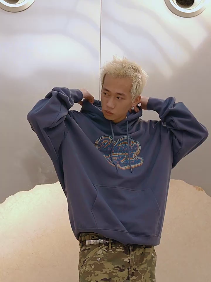 Wassup House Chain Embroidery Neon Hoodie