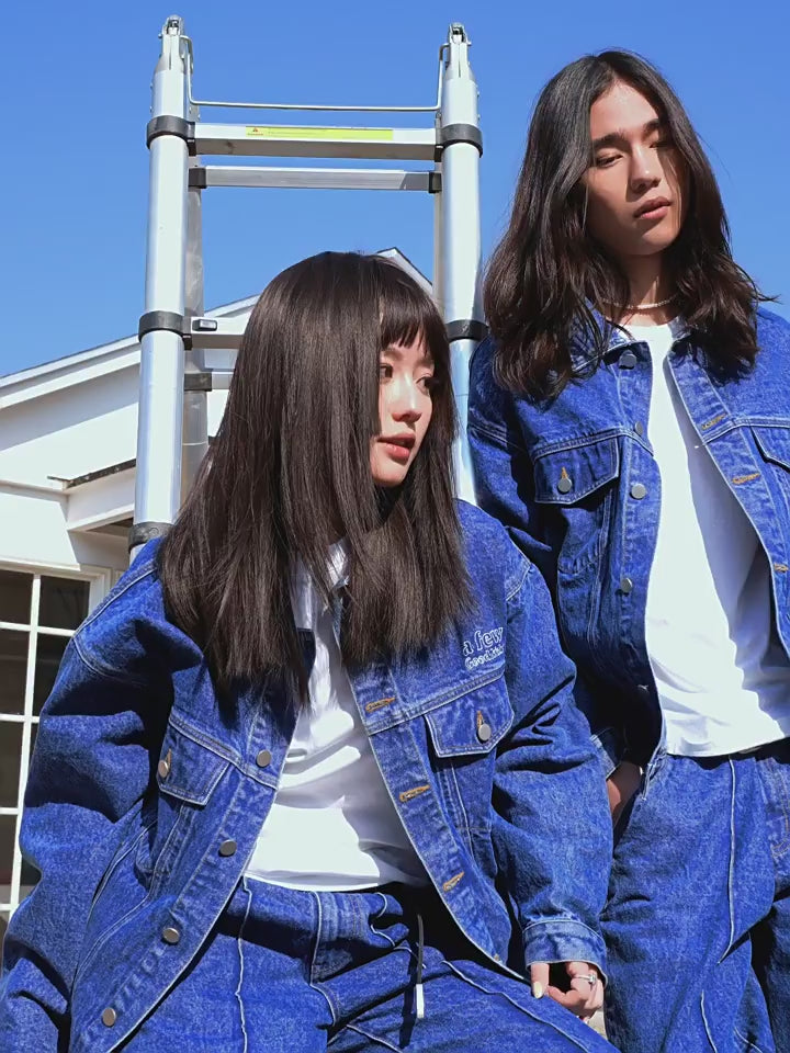 AFGK Three Angels Bright Line Embroidery Denim Jacket