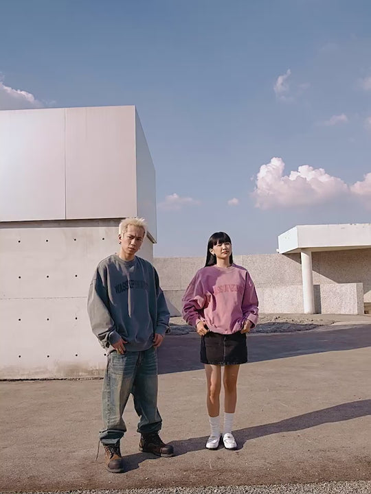 Wassup House Heavy Washing Destruction Patch Embroidery Sweatshirt