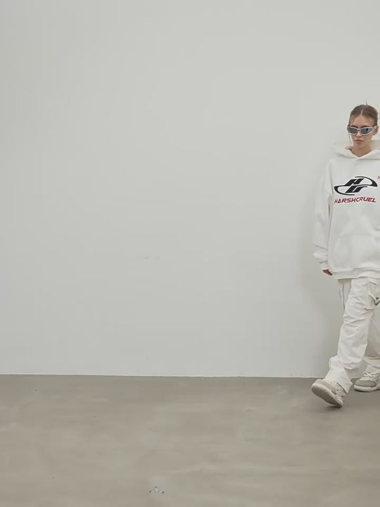 Harsh and Cruel Dynamic Embroidered Logo Loose Hoodie