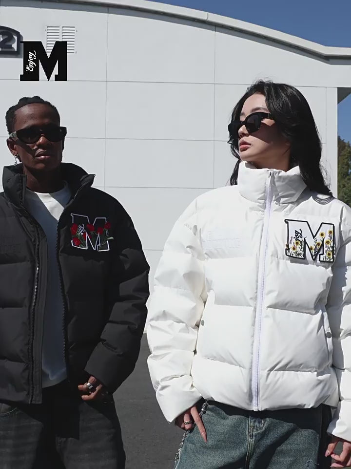 MEDM Floral Velcro Basic Down Jacket