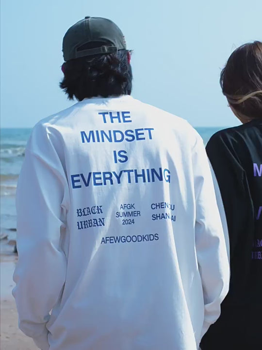 AFGK Mindset Slogan Printed Long Sleeved Tee