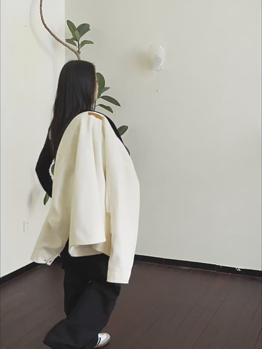 Harsh and Cruel Embroidered Logo Woolen Jacket