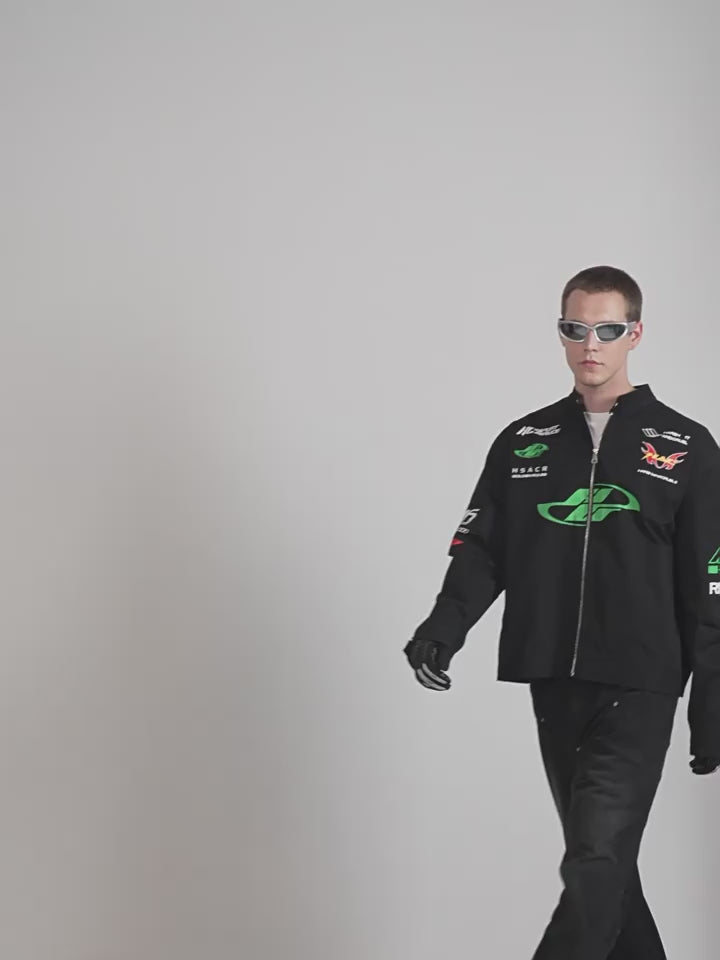 Harsh and Cruel Elements Print Racing Jacket