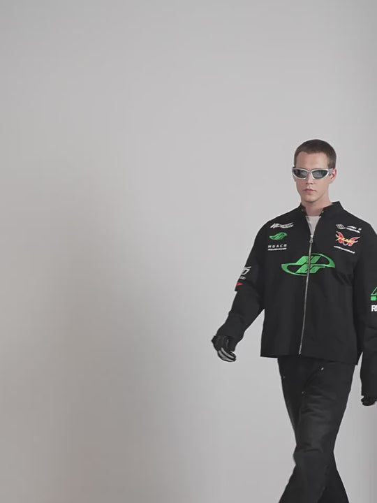 Harsh and Cruel Elements Print Racing Jacket